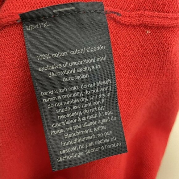 Tommy Hilfiger Essential Argyle V-Neck Sweater Red Size Large - Picture 6 of 6